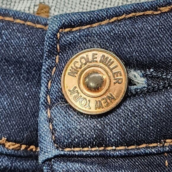 Nicole Miller Jeans Womens 14 Blue Dark Wash SoHo High Rise Ankle Skinny Stretch - Picture 2 of 14